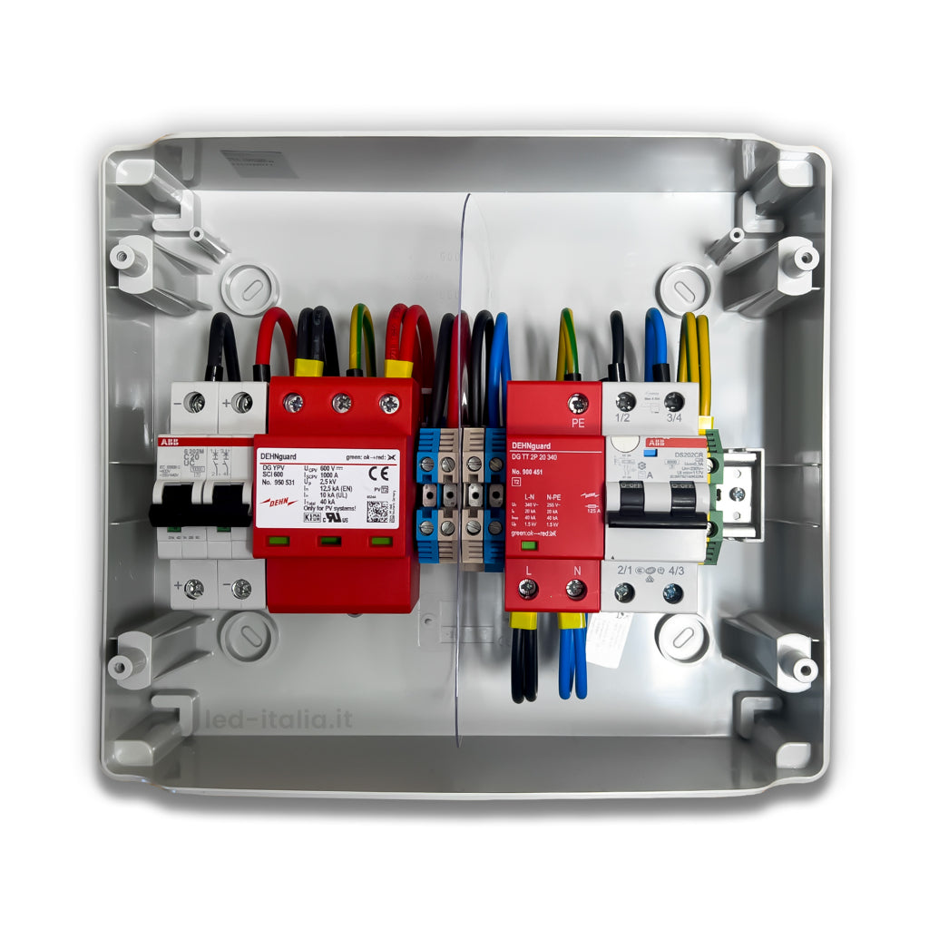 Kit Fotovoltaico Monofase Deye 3kW senza Accumulo con 9 Pannelli 440W (3.87kW) e Quadro AC/DC