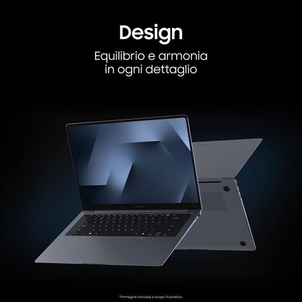 SAMSUNG GALAXY BOOK6 PRO Copilot+ PC 14" WQXGA+ AMOLED TOUCH SCREEN INTEL CORE ULTRA 7 356H RAM 32GB-SSD 1TB NVMe-INTEL GRAPHICS-WI-FI 7-WIN 11 PROF GRIGIO