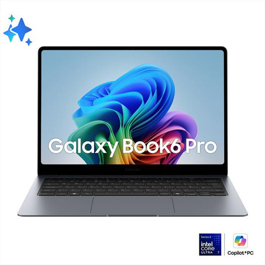 SAMSUNG GALAXY BOOK6 PRO Copilot+ PC 14" WQXGA+ AMOLED TOUCH SCREEN INTEL CORE ULTRA 7 356H RAM 32GB-SSD 1TB NVMe-INTEL GRAPHICS-WI-FI 7-WIN 11 PROF GRIGIO