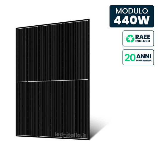 Kit Fotovoltaico Monofase Deye 3kW senza Accumulo con 9 Pannelli 440W (3.87kW) e Quadro AC/DC